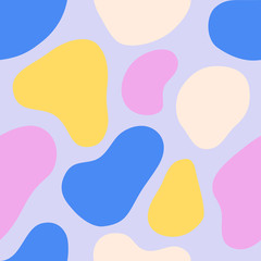 Seamless round stone pattern. Abstract colorful background with organic shapes.