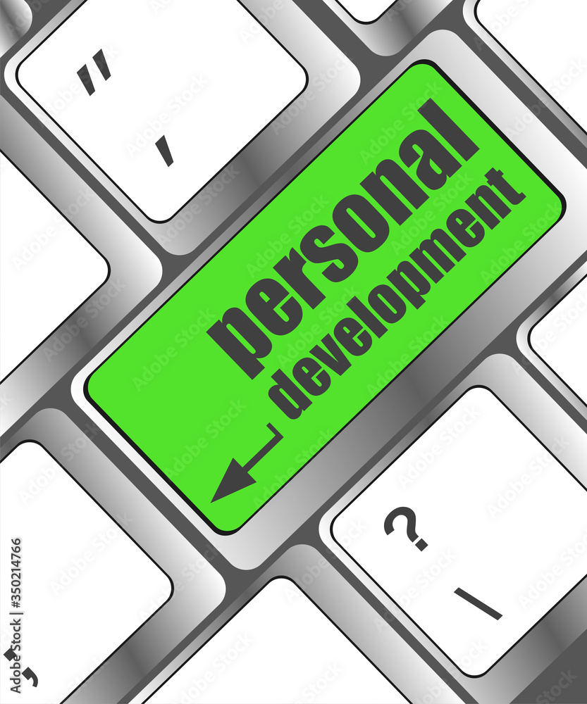 Poster keyboard key with enter button personal development