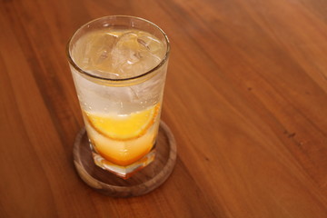 fresh orange squash on the table.