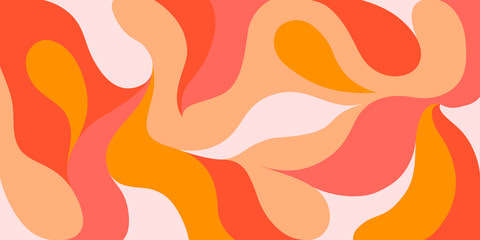 Fototapeta na wymiar Modern vector pattern with orange abstract shapes. Colorful abstract background.