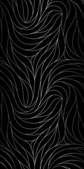Elegant seamless floral pattern. Wavy vector abstract background. Stylish modern silver linear texture.