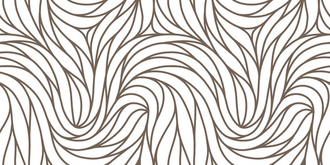 Elegant seamless floral pattern. Wavy vector abstract background. Stylish modern monochrome linear texture.