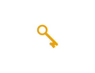 Old key vector flat icon. Isolated key unlock emoji illustration 