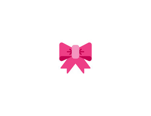 Ribbon bow vector flat icon. Isolated pink bow emoji illustration 