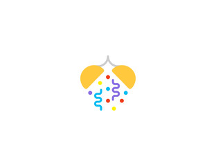 Confetti ball vector flat icon. Isolated confetti falling, new year eve, birthday party emoji illustration 