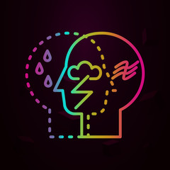 Human internal conflict in mind nolan icon Simple thin line, outline vector of Human mind icons for ui and ux, website or mobile application