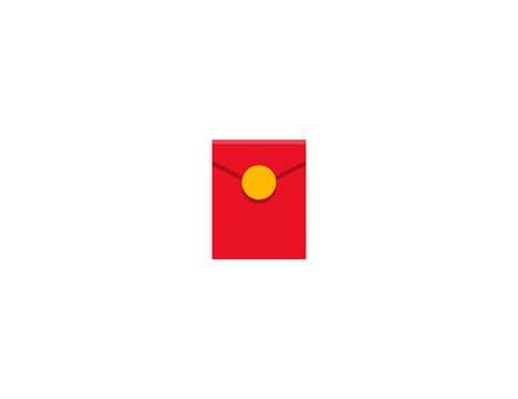 Red Envelope vector flat icon. Isolated Red Gift Envelope emoji illustration 