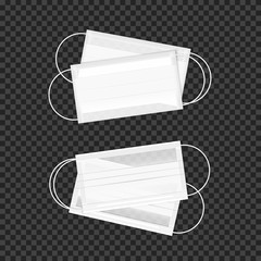 White breathing respiratory mask. Medical face mask. Health care issue. Viruses and disease protection. Vector illustration isolated