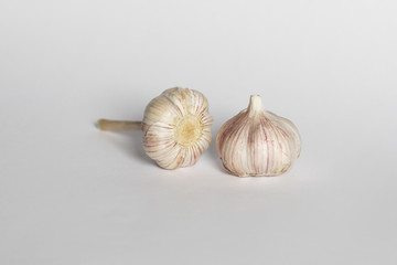 Garlic on a white background