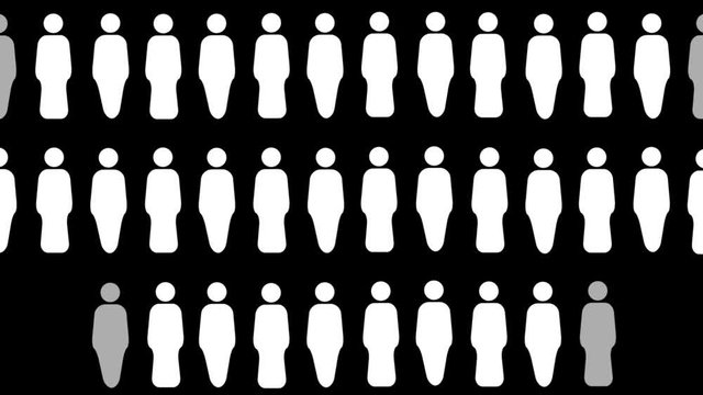 Multi Million Man and Women Icon On Screen animation