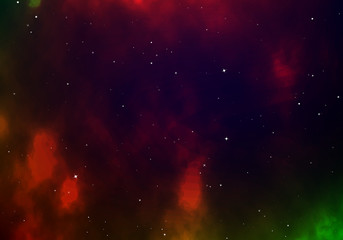 Starry sky color background. Infinity of Universe space nebula. Dark night sky. Space with shiny stars. Vector