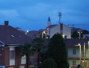 Night view of the city of Settimo Torinese