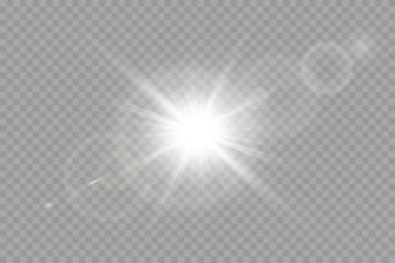 Vector transparent sunlight special lens flare light effect.