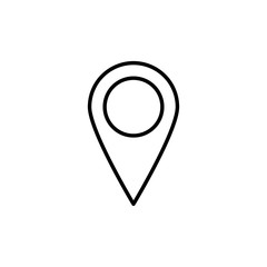 Pointer icon. Location and map, navigation symbol. logo. Outline design editable stroke. For yuor design. Stock - Vector illustration.