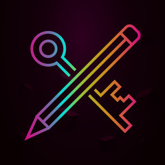 copywriting, key nolan icon Simple thin line, outline vector of Marketing and advertising icons for ui and ux, website or mobile application