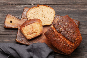 Homemade organic bread with seeds