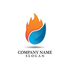 Water and Fire logo combination. Oil and gas industry logo template. Business Logo Template Design, Emblem, Design concept, Creative Symbol, Icon