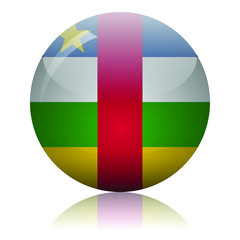 Central African Republic flag glass button vector illustration