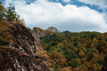 Double-headed mountain top. The Mountains Of The Caucasus.