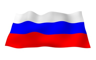 Waving flag of the Russian Federation. The National. State symbol of the Russia. 3D illustration