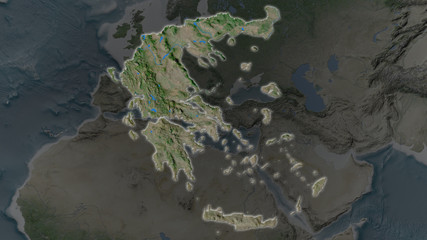 Fototapeta premium Greece. Satellite