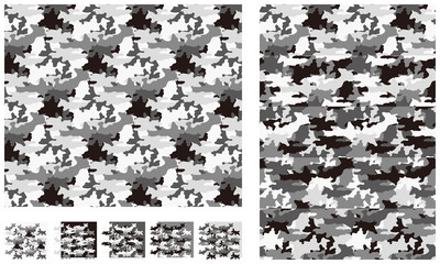 Camouflage_Pattern01_Black_type01　シームレス迷彩パターン黒01