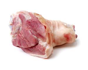 raw pork (leg) isolated on white background