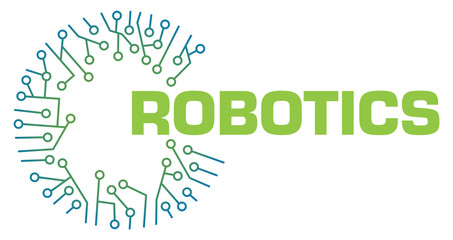 Robotics Circuit Circular Green Blue Text 
