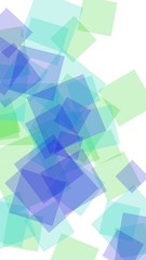 Multicolored translucent hexagons on white background. Vertical image orientation. 3D illustration