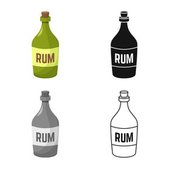 Fototapeta na wymiar Vector illustration of rum and bottle sign. Web element of rum and alcohol stock symbol for web.