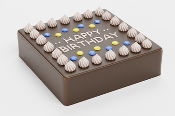 Realistic 3d Render of Birthday Cake