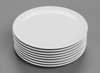Realistic 3d Render of Ceramic Plates