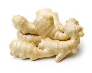 fresh ginger on white background 