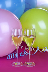 champagne and balloons