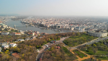 Aerial view of Budapest in spring season