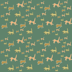 seamless pattern with cartoon animals