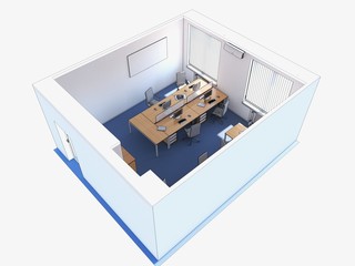 office, interior visualization, 3D illustration
