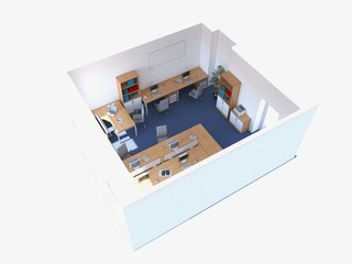 office, interior visualization, 3D illustration
