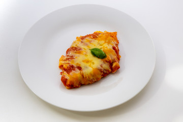 Chicken Parmesan Baked in Tomato Sauce with Mozzarella Chees