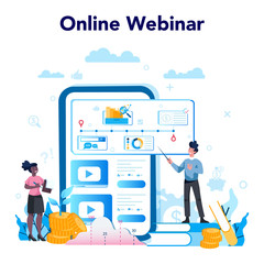 Business online service or platform. Idea of strategy and