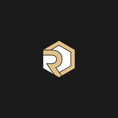 abstract initial letter R logo design template