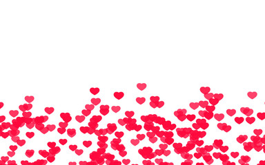 Valentine day pink red hearts on white background...