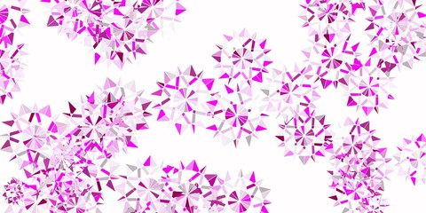 Obraz na płótnie Canvas Light pink vector pattern with colored snowflakes.
