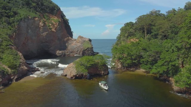 Aerial footage of friends enjoying Balata Bay in the Bocas del Dragon area of Trinidad and Tobago