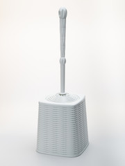 blue toilet brush in the hospital