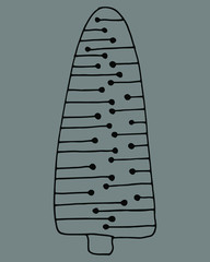 Nordic design of tree for decoration interior, print posters, greating card, bussines banner, wrapping in modern scandinavian style in vector