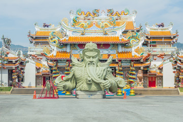 CHONBURI, TH - 5 April 2020 : giant Guan Yu Statue, Kwnao fighter in the history of China, Statue...