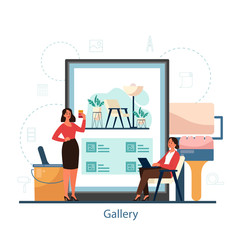 Interior design online gallery. House renovation. Decorator planning