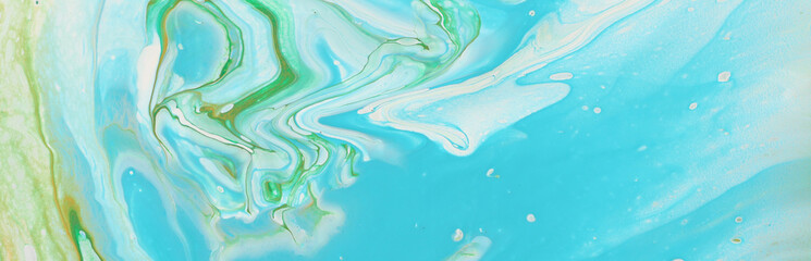 Obraz premium art photography of abstract marbleized effect background. Blue, white and gold creative colors. Beautiful paint