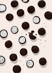 Illustration vector background, Brown oreo 